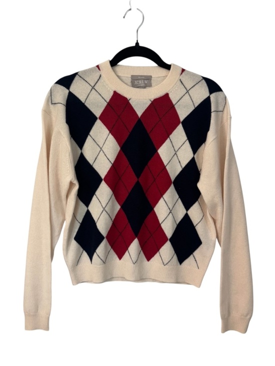 J. Crew Sweaters - J. Crew Women's Relaxed Perfect Cashmere Crewneck Sweater in Argyle Sz S NWT